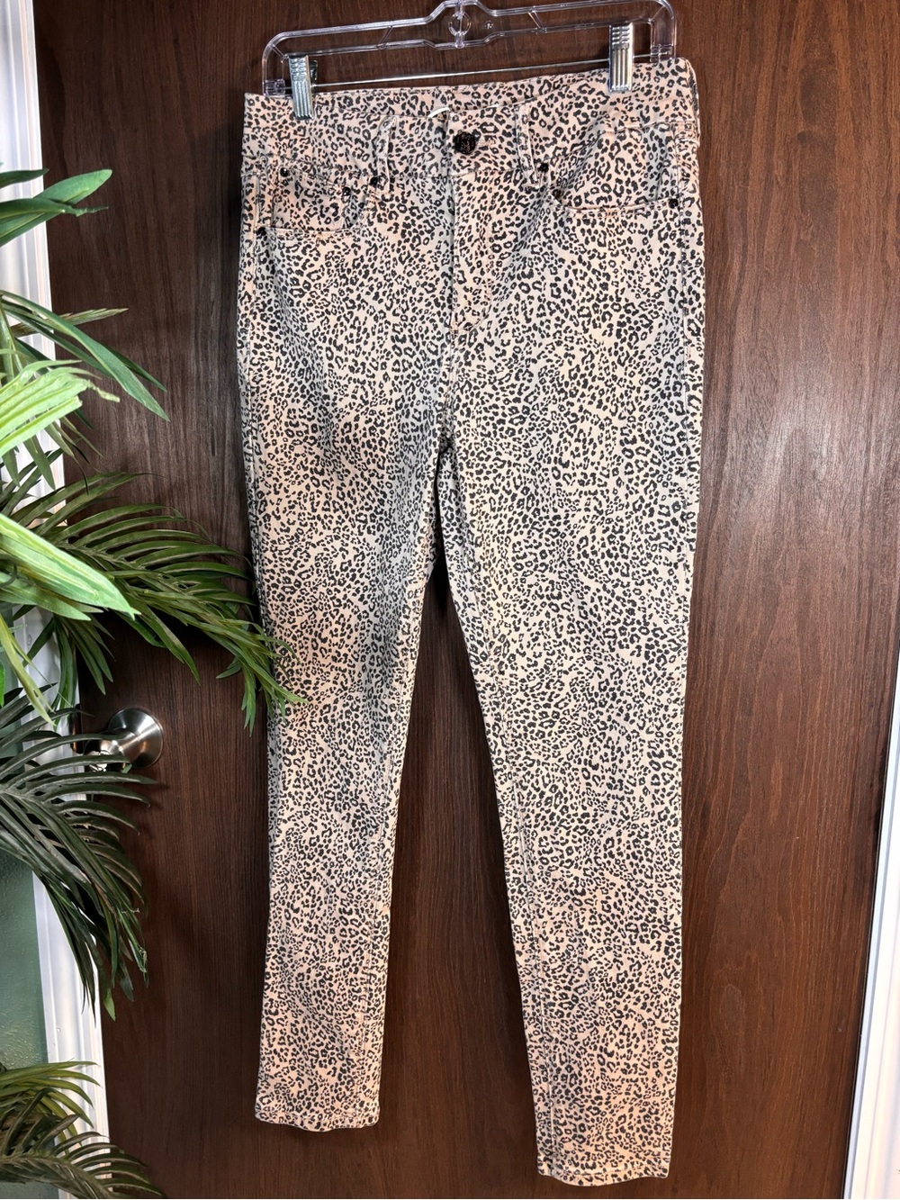 Seven7 Leopard Print Skinny Jeans High Rise Size 8